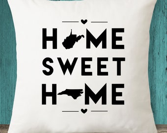 Home Sweet Home pillow with personalized state maps