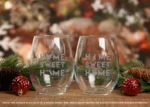 Custom Stemless Wine Glass personalized and etched with home sweet home featuring US States. Gift for housewarming, moving away, wedding.