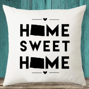 Colorado "Home Sweet Home" State Map Throw Pillow Cover