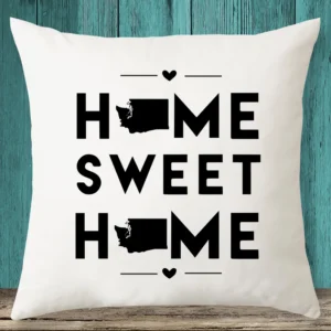 South Dakota "Home Sweet Home" State Map Throw Pillow Cover
