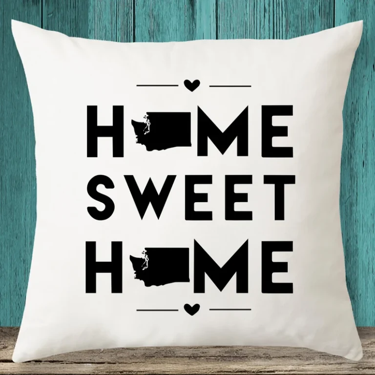South Dakota "Home Sweet Home" State Map Throw Pillow Cover