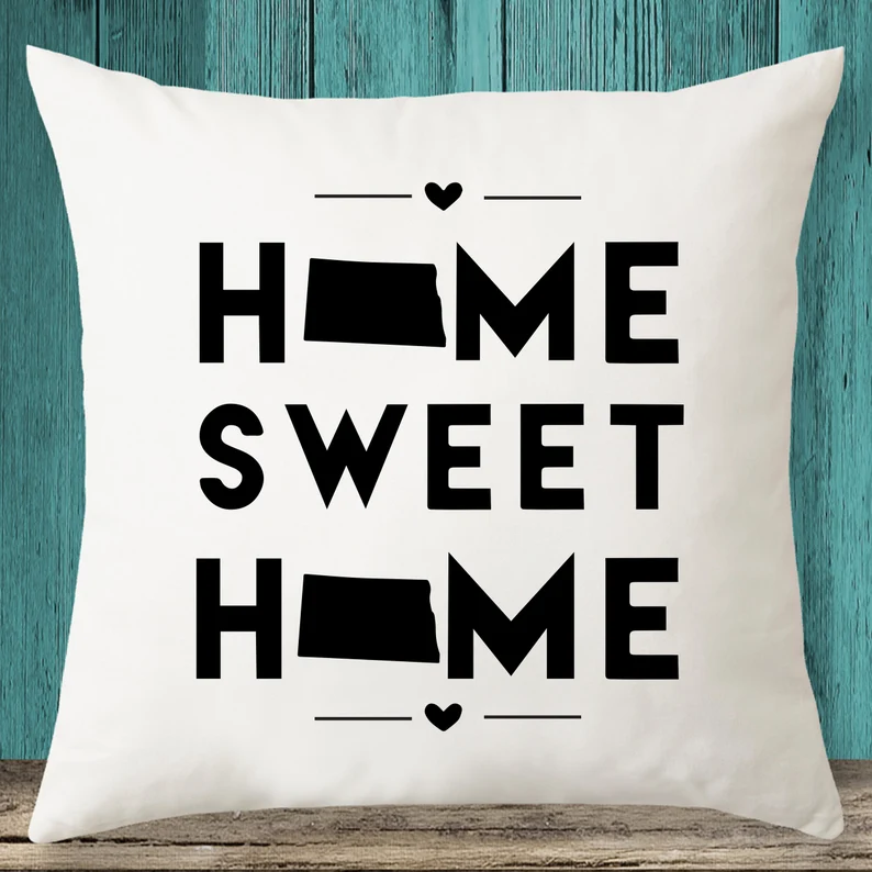 Pennsylvania "Home Sweet Home" State Map Throw Pillow Cover